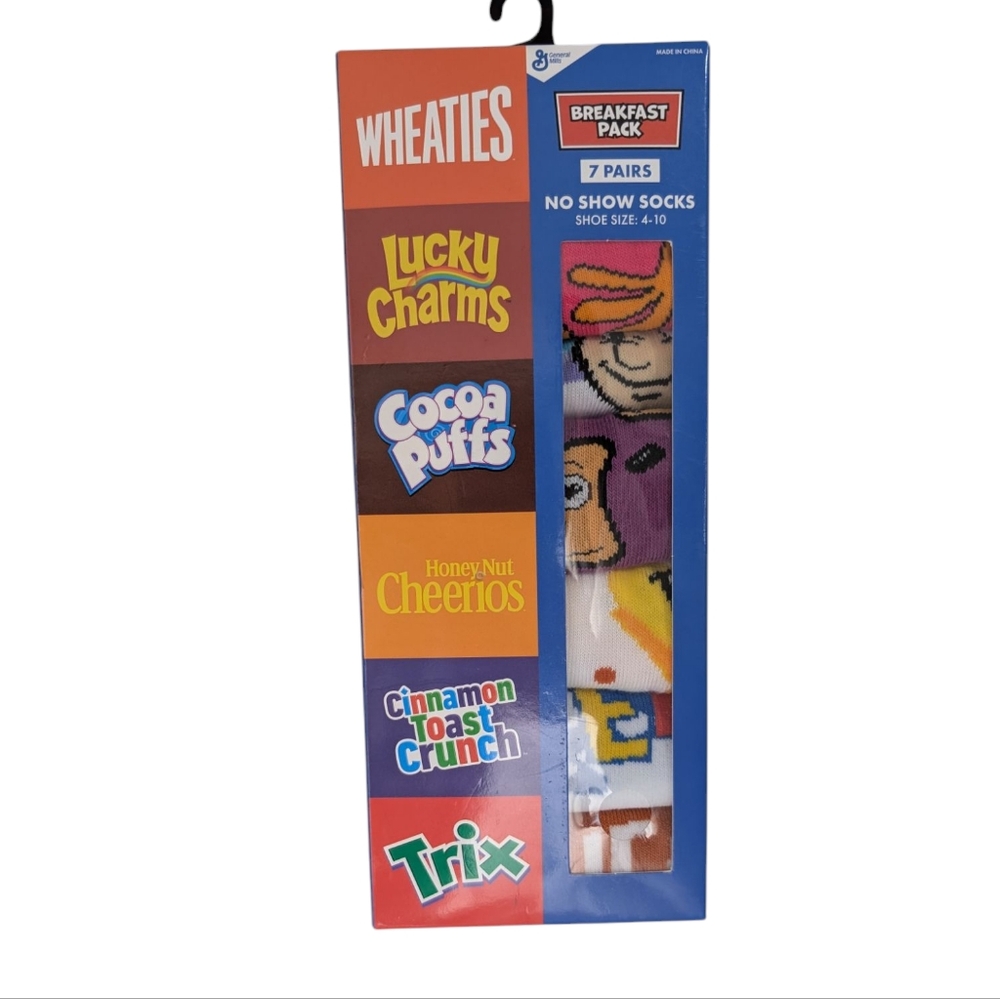 NEW. ..General Mills Breakfast Pack No Show Socks - Multicolor